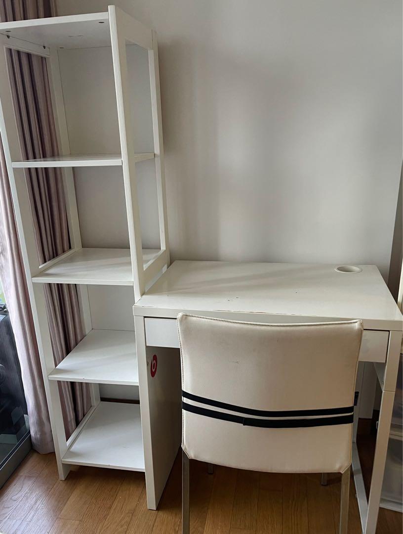 IKEA Study Table + Shelf + Chair, Furniture & Home Living, Furniture