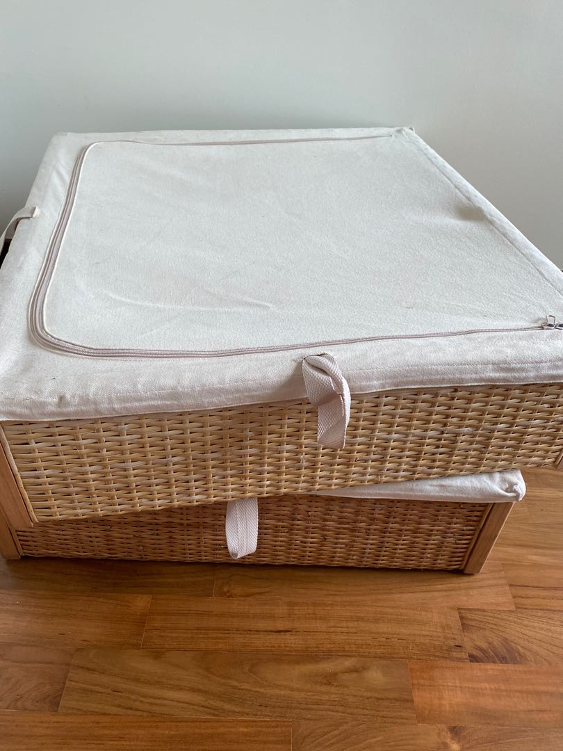 Wicker under outlet bed storage ikea