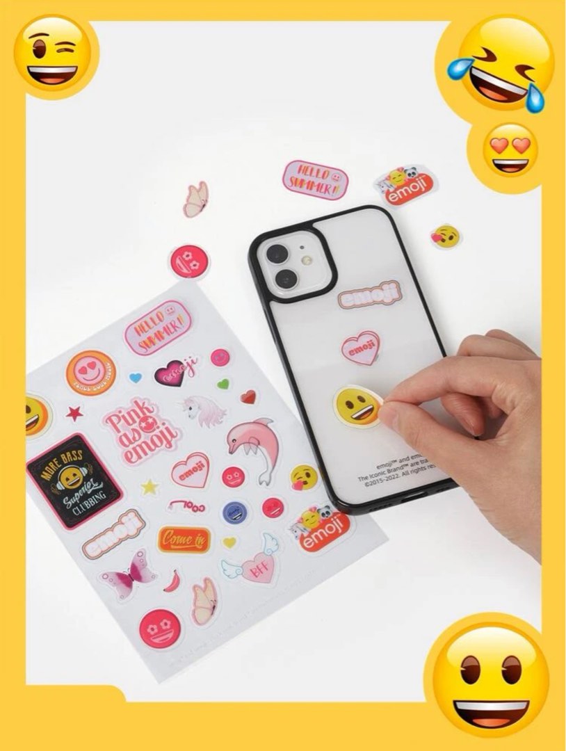 (iPhone 13 Pro Max) SHEIN x Emoji Stickers with Clear Phone Case