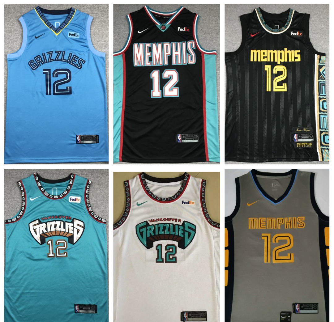 Sebneei Nba Memphis Grizzlies Ja Morant No. 12 Embroidered Sports Basketball Jersey