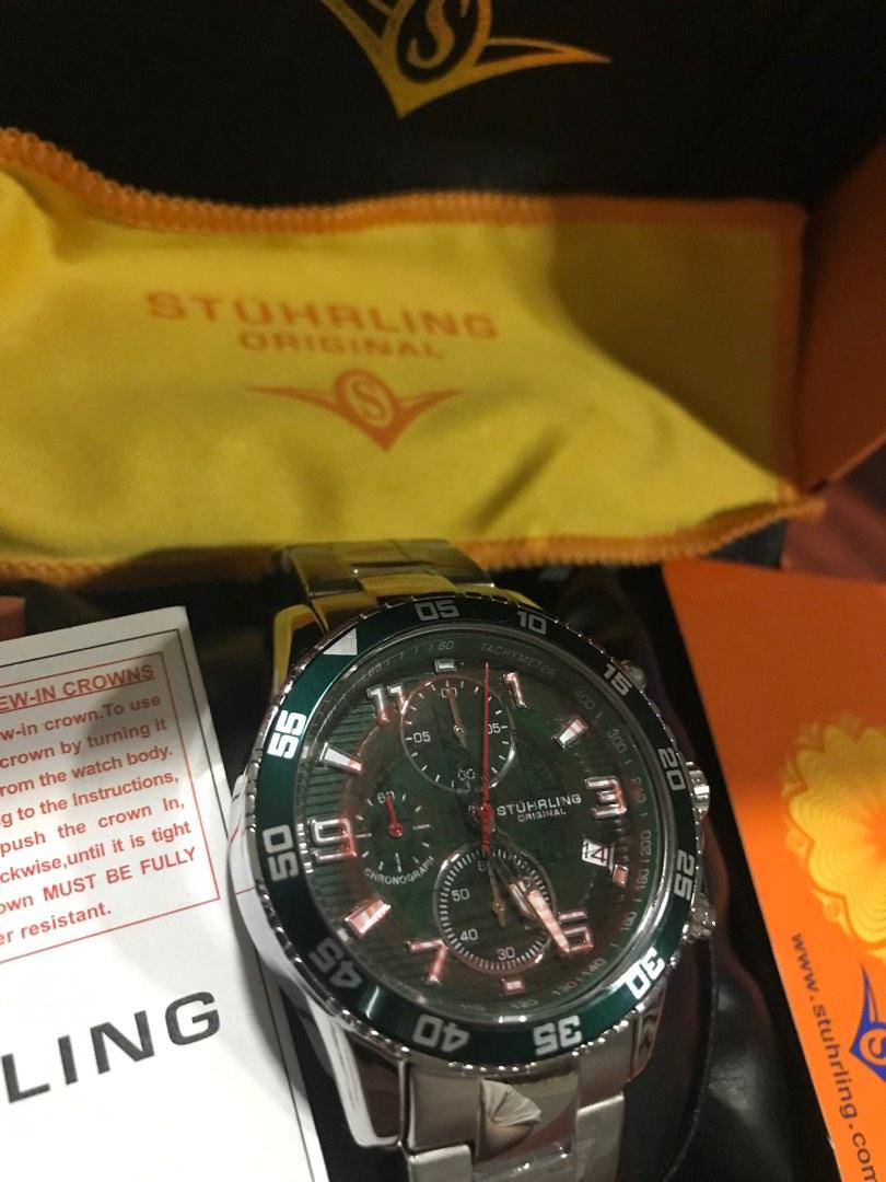 Jam Tangan Stuhrling Concorso 3957 Quartz 40mm Chronograph Origianl