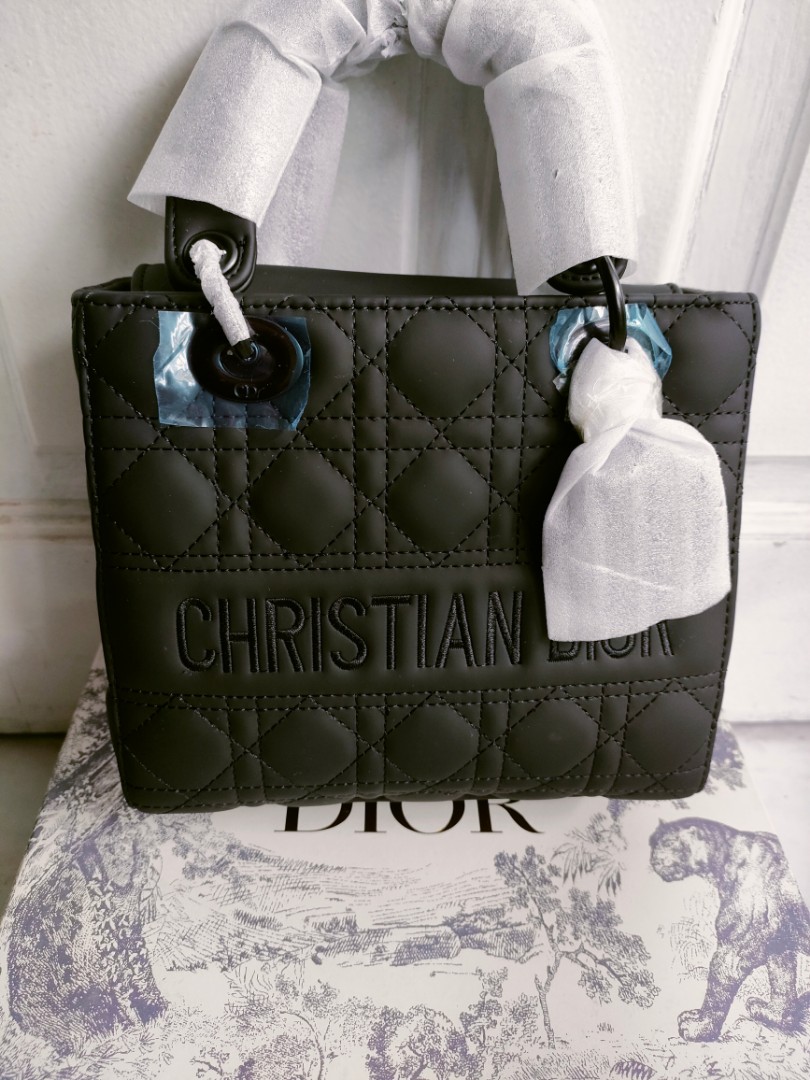 Medium Lady Dior Bag Black Ultramatte Cannage Calfskin  DIOR US