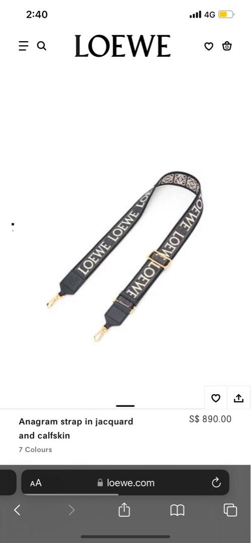 LOEWE strap in anagram jacquard and calfskin, Women's Fashion, Bags & Wallets, Shoulder Bags on