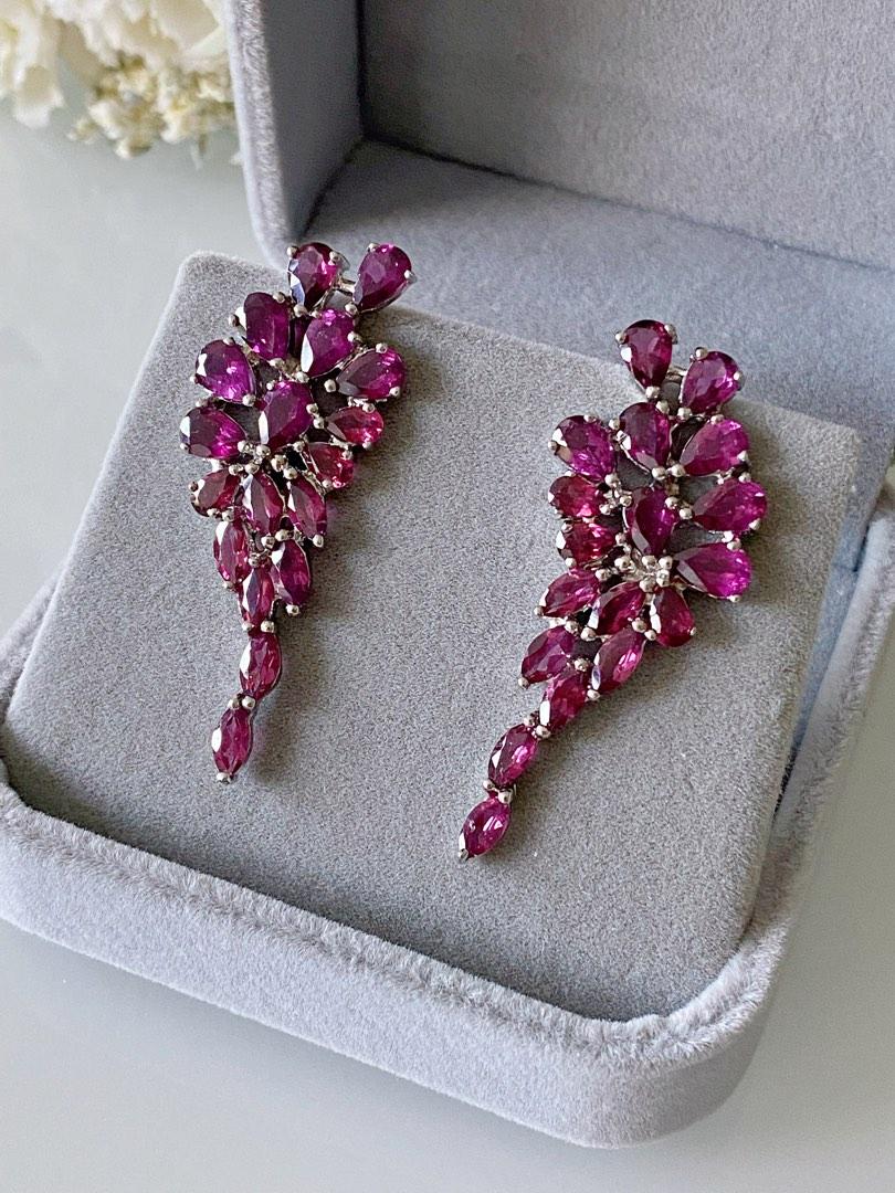 Purple garnet earrings store