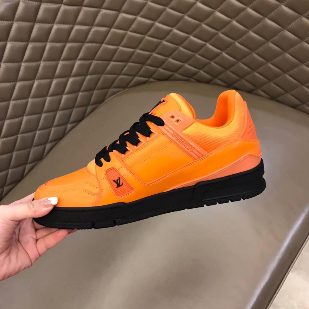 Lv trainer(orange) (binb /preorder), Luxury, Sneakers & Footwear on  Carousell