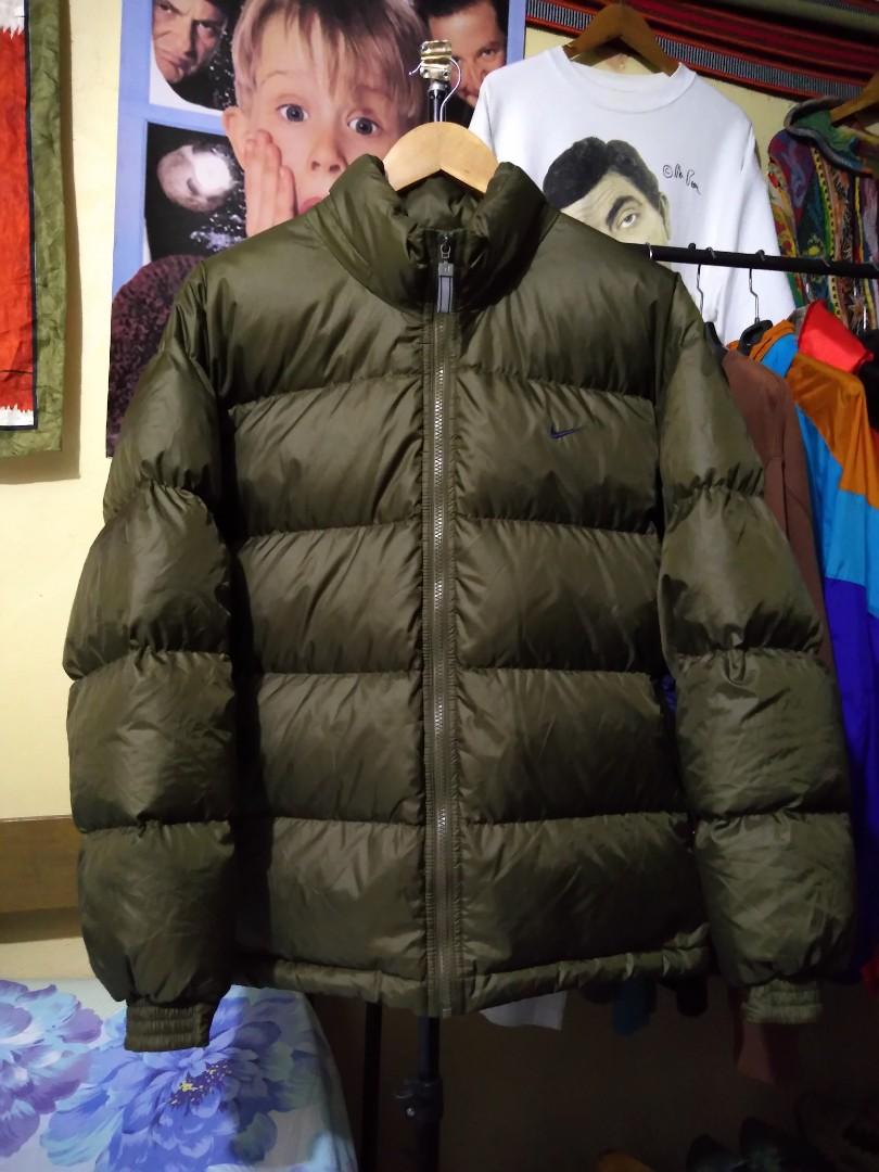 M Nike Olive Puffer Jacket Men s Fashion Coats Jackets and