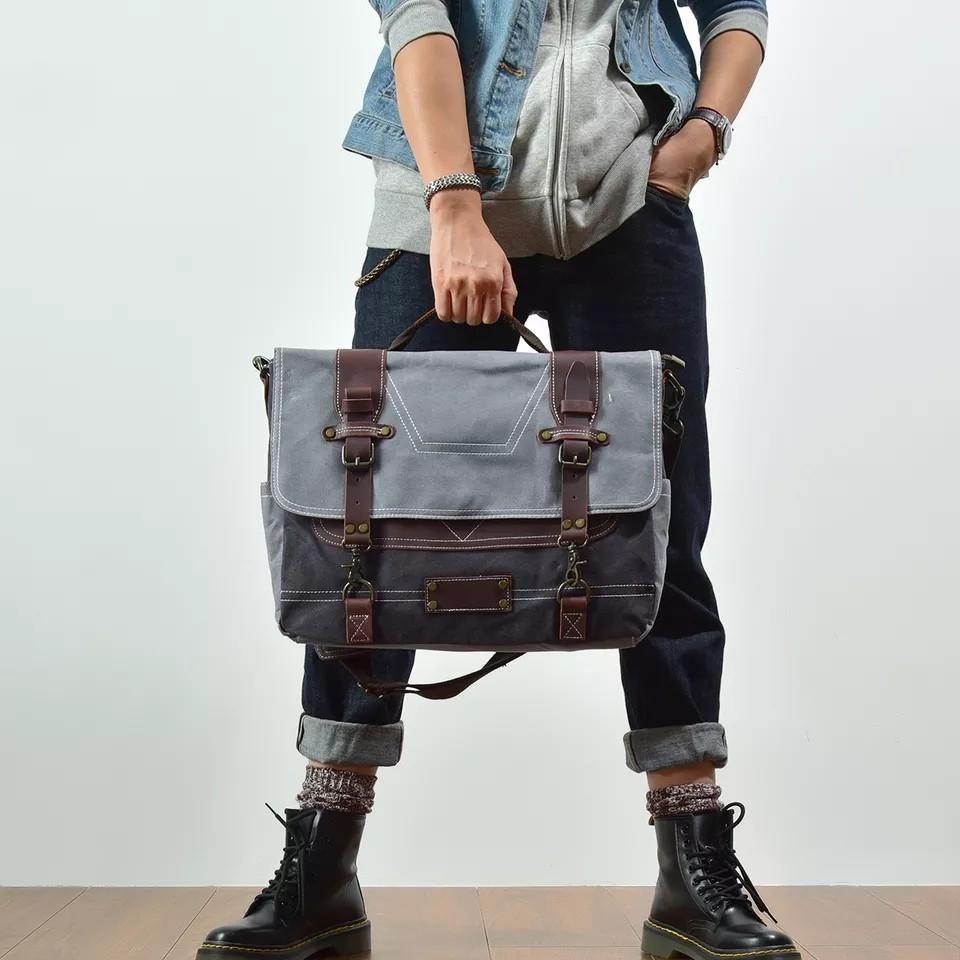 Mens canvas hotsell briefcase bag