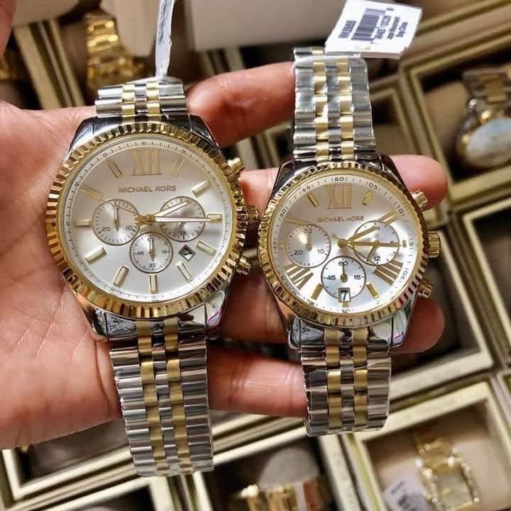 MK COUPLE LEXINGTON TWO TONE AUTHENTIC WATCH