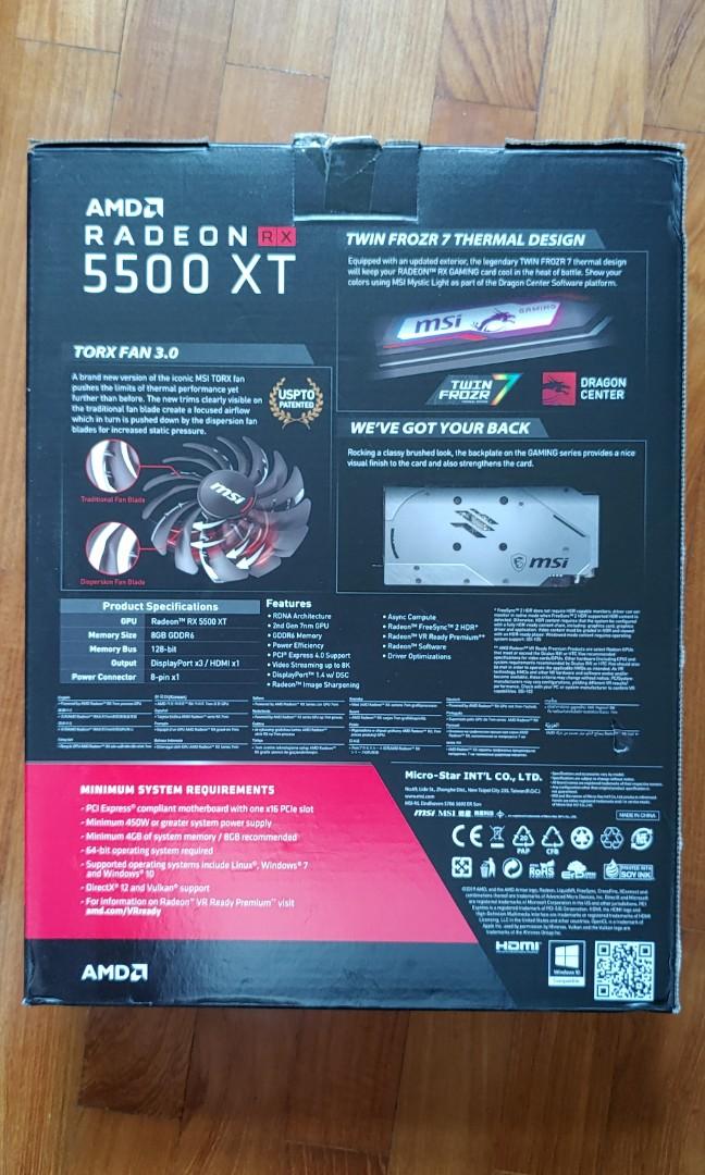 MSI Radeon RX 5500 XT Gaming X 8GB Computers Tech Parts msi-radeon-rx-5500-xt-gaming-x-8gb-computers-tech-parts