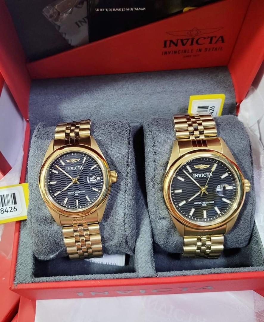 Original Invicta Couple Watch Gold Tone Luxury Watches on Carousell