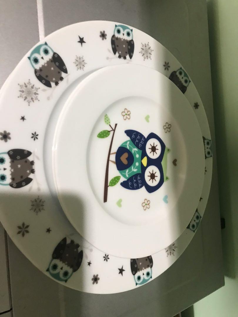 Owl set dinnerware, Furniture & Home Living, Kitchenware & Tableware