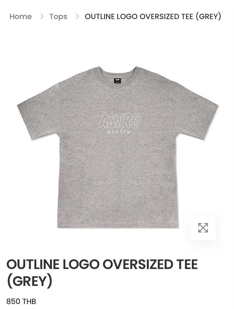 PRELOVED ASTROSTUFFS OUTLINE LOGO OVERSIZED TEE Grey M, Women's 