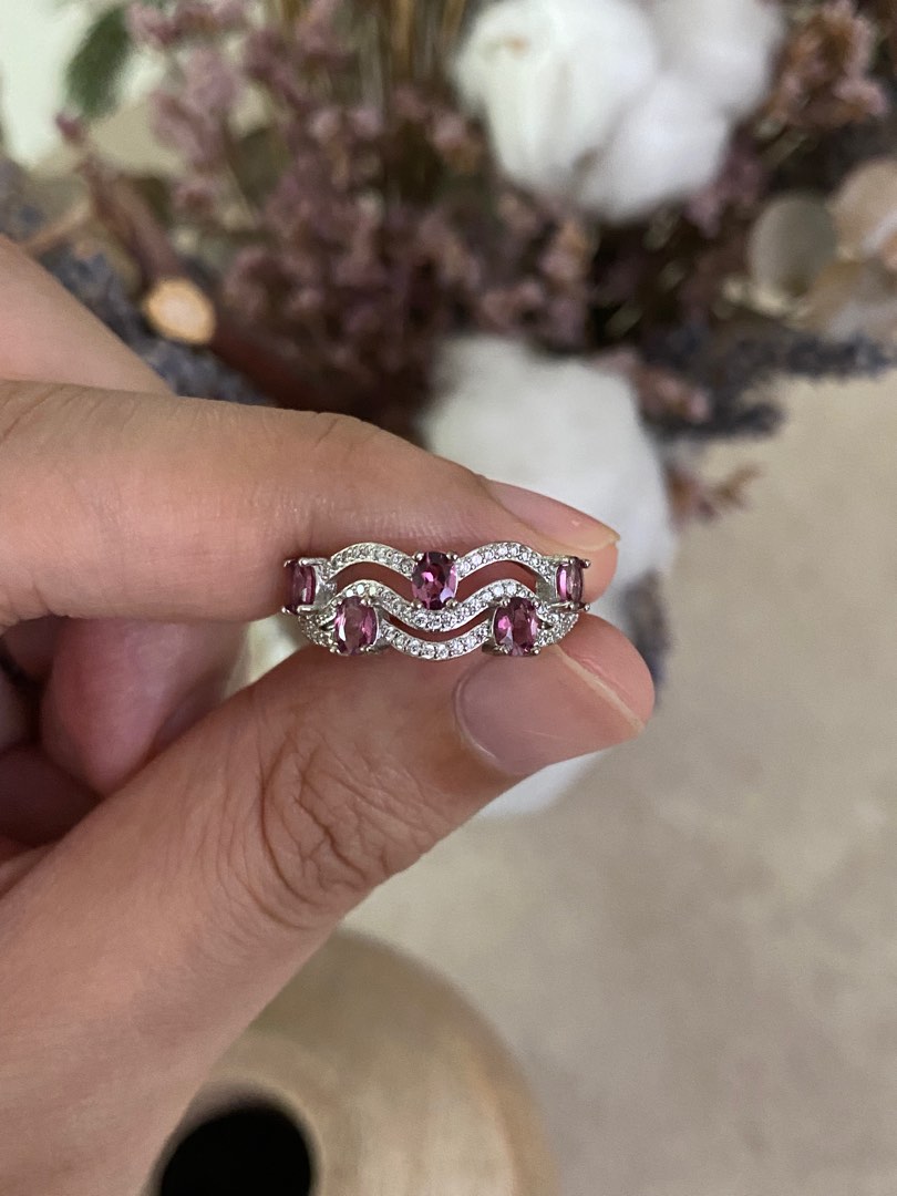 Purple garnet ring on sale