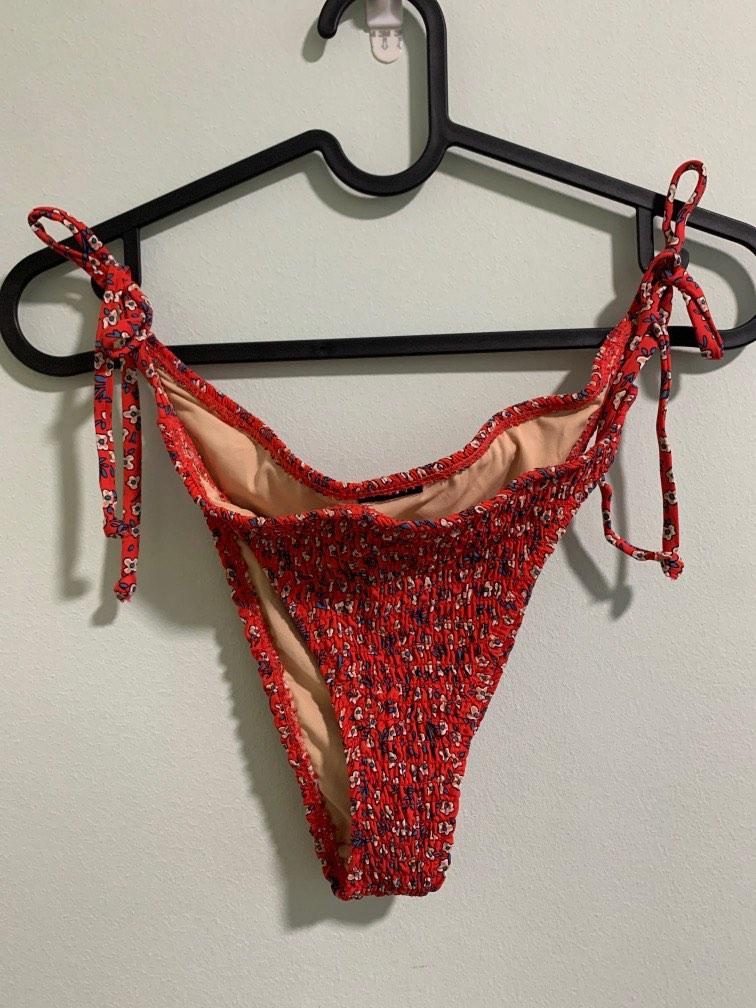 Red floral Bikini Bottom Women s Fashion New Undergarments