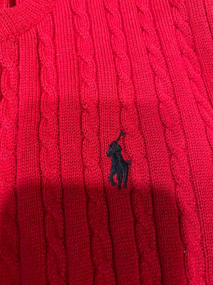 Red shop polo cardigan