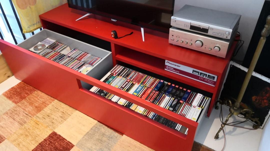 Red TV Console, Furniture & Home Living, Furniture, TV Consoles on