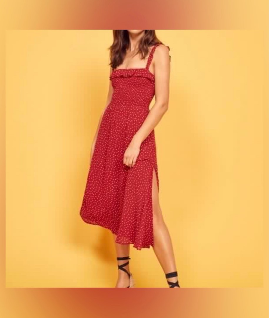 Reformation Red Polka dot dress