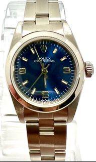 Rolex Oyster Perpetual 24 Nondate Blue Dial Steel Ladies Watch 76080