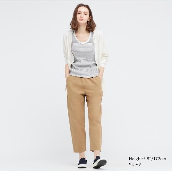 Uniqlo Cotton Relaxed Ankle Pants, Women's Fashion, Bottoms, Other Bottoms  on Carousell