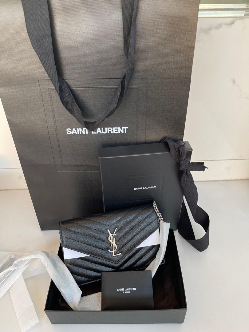 Saint Laurent silver logo plaque crossbody bag