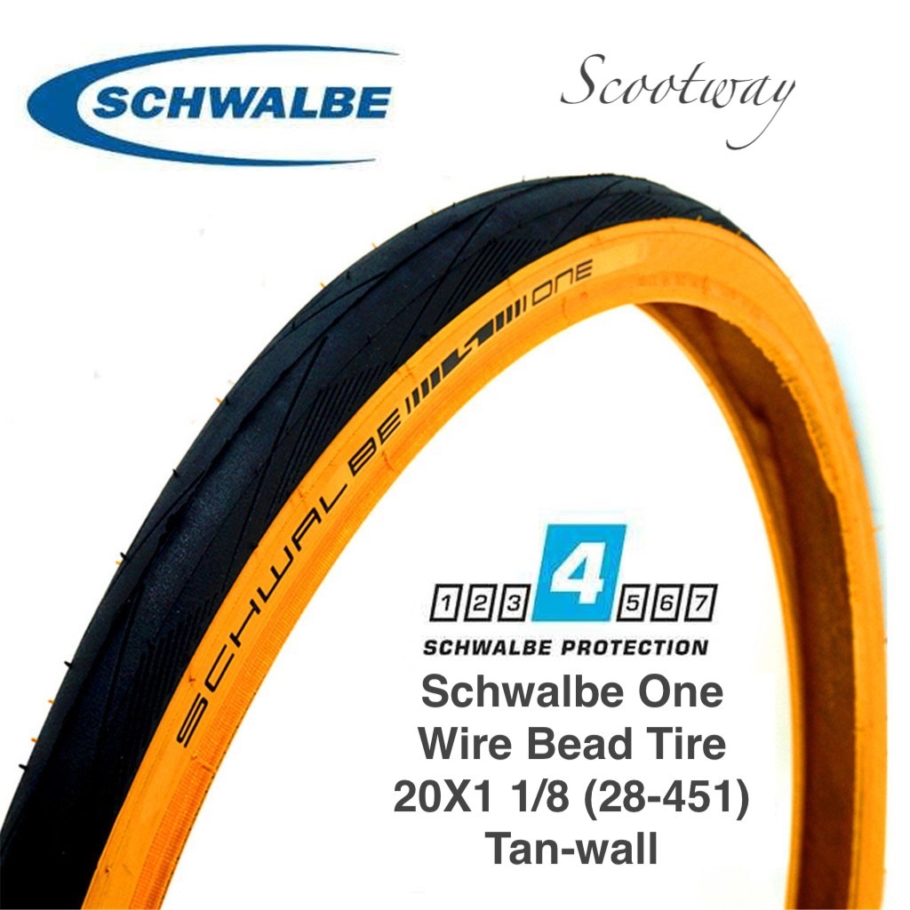 Schwalbe One 20X1 1/8 Tanwall Wire Bead Tire (28451) Free Delivery, Sports Equipment