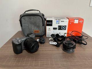 Sony mirrorless a600 grey lensa kit 16-50mm & 35mm F.18