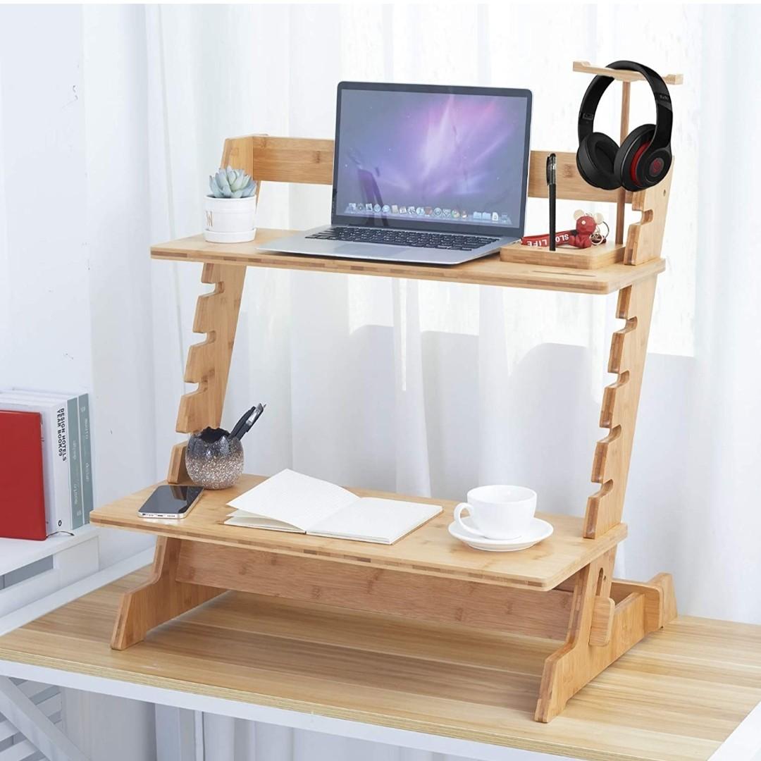 Standing desk sale converter bamboo