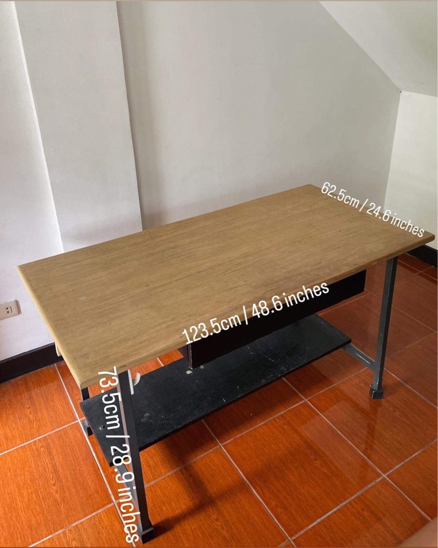 Study Table Single Drawer, Sturdy Build, Furniture & Home Living