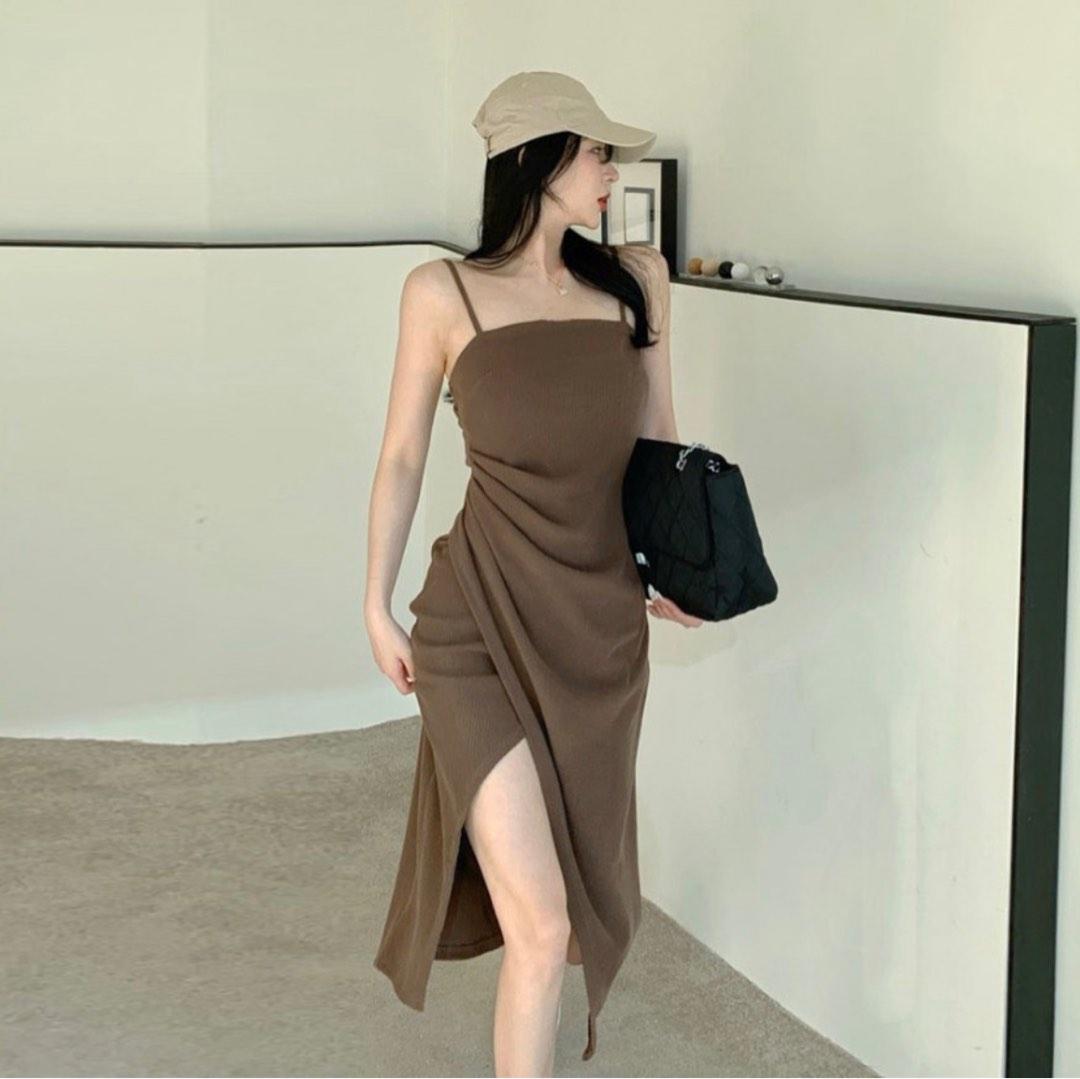 Suede korean bodycon dress Women s Fashion Dresses Sets Dresses on Carousell