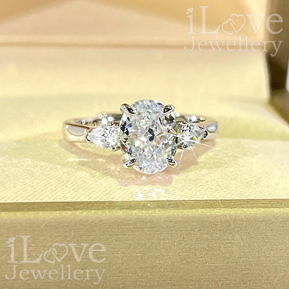 18k silver plated cubic zirconia rings deals