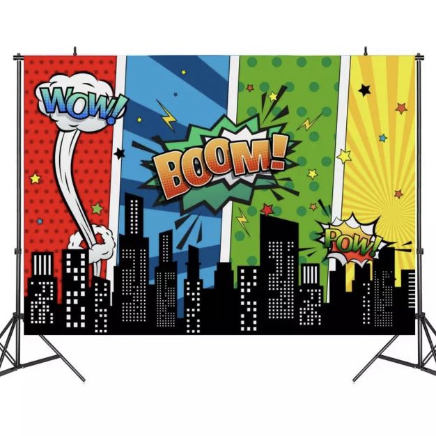 Superheroes party supplies birthday banner backdrop/ party deco