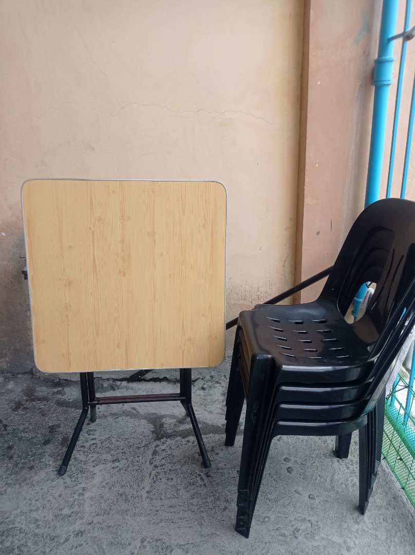 Table & Chair Set (URATEX Monoblock), Furniture & Home Living