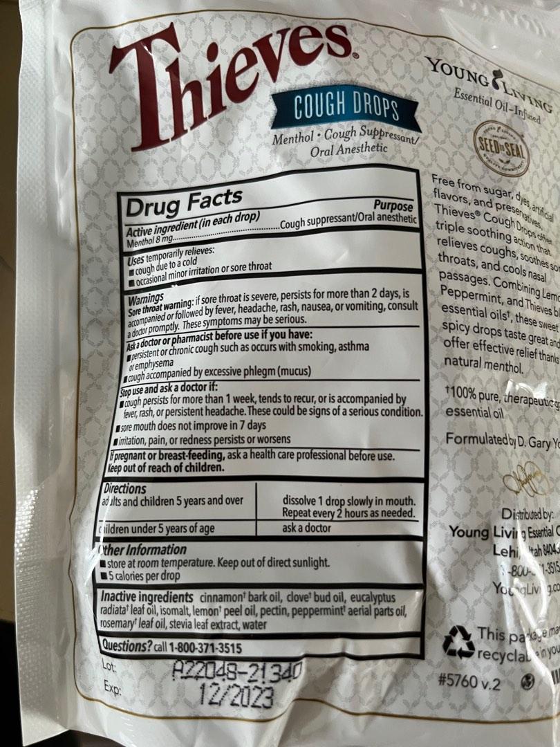Thieves cough drops from USA Hard to find in SG, Health & Nutrition