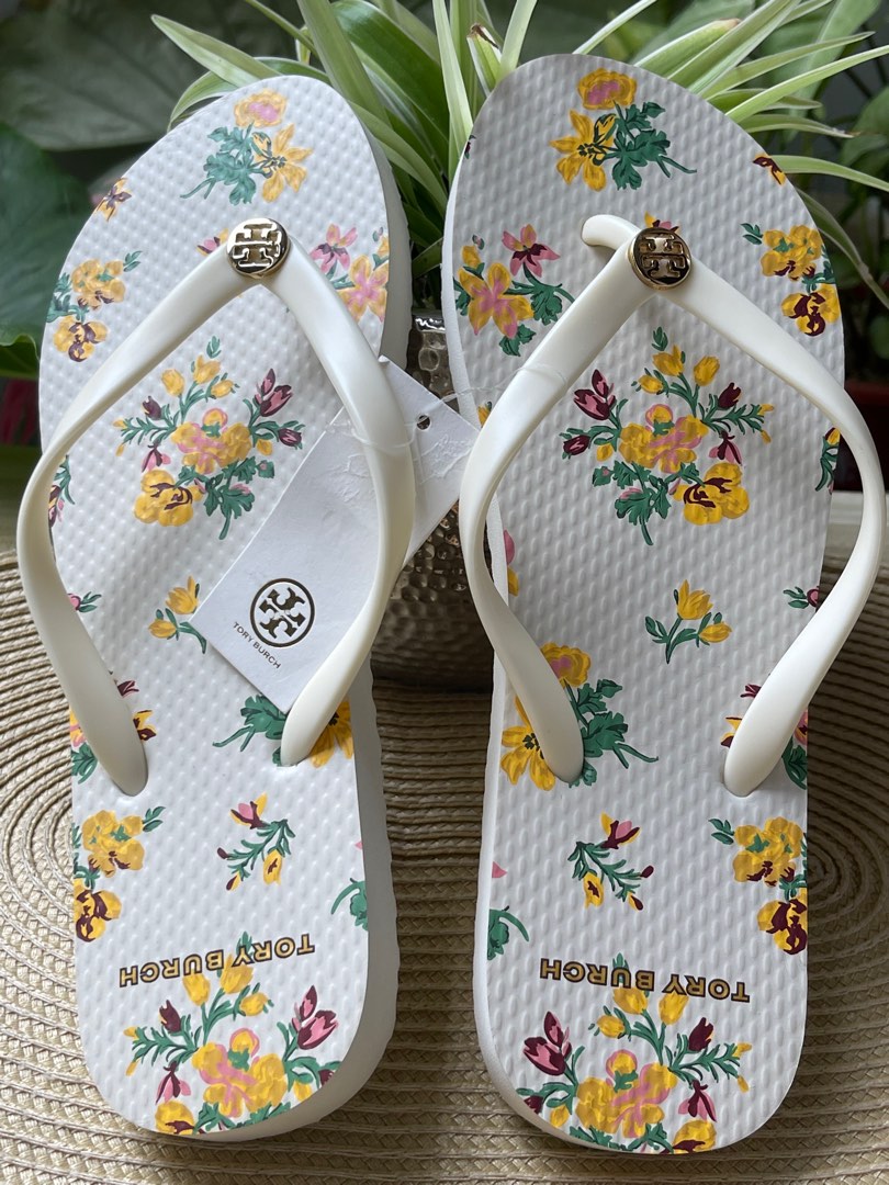 Tory burch flower flip sale flops