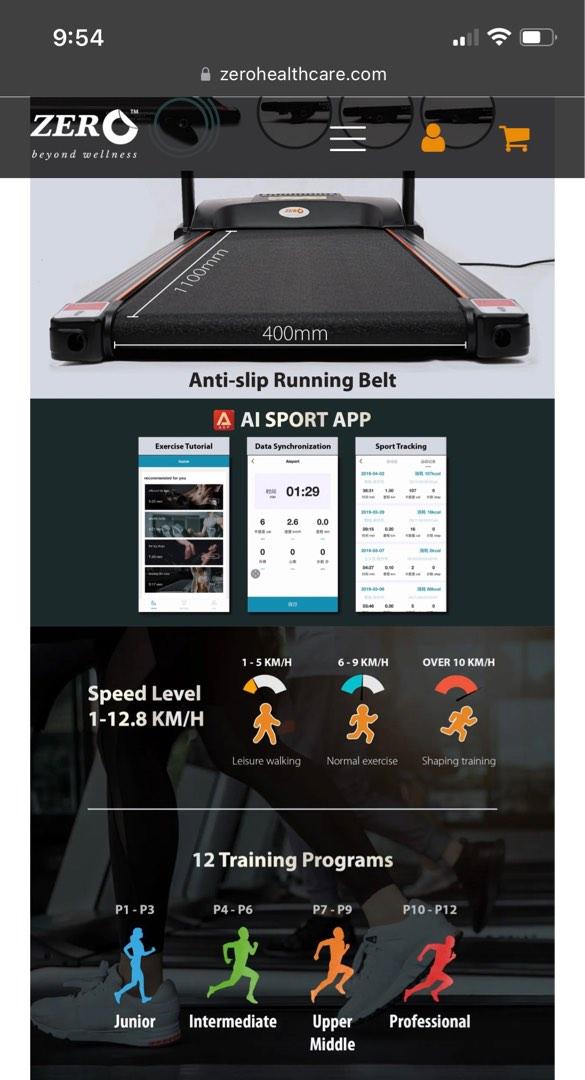 Treadmill ZT 1800 Pro, Sports Equipment, Exercise & Fitness, Cardio