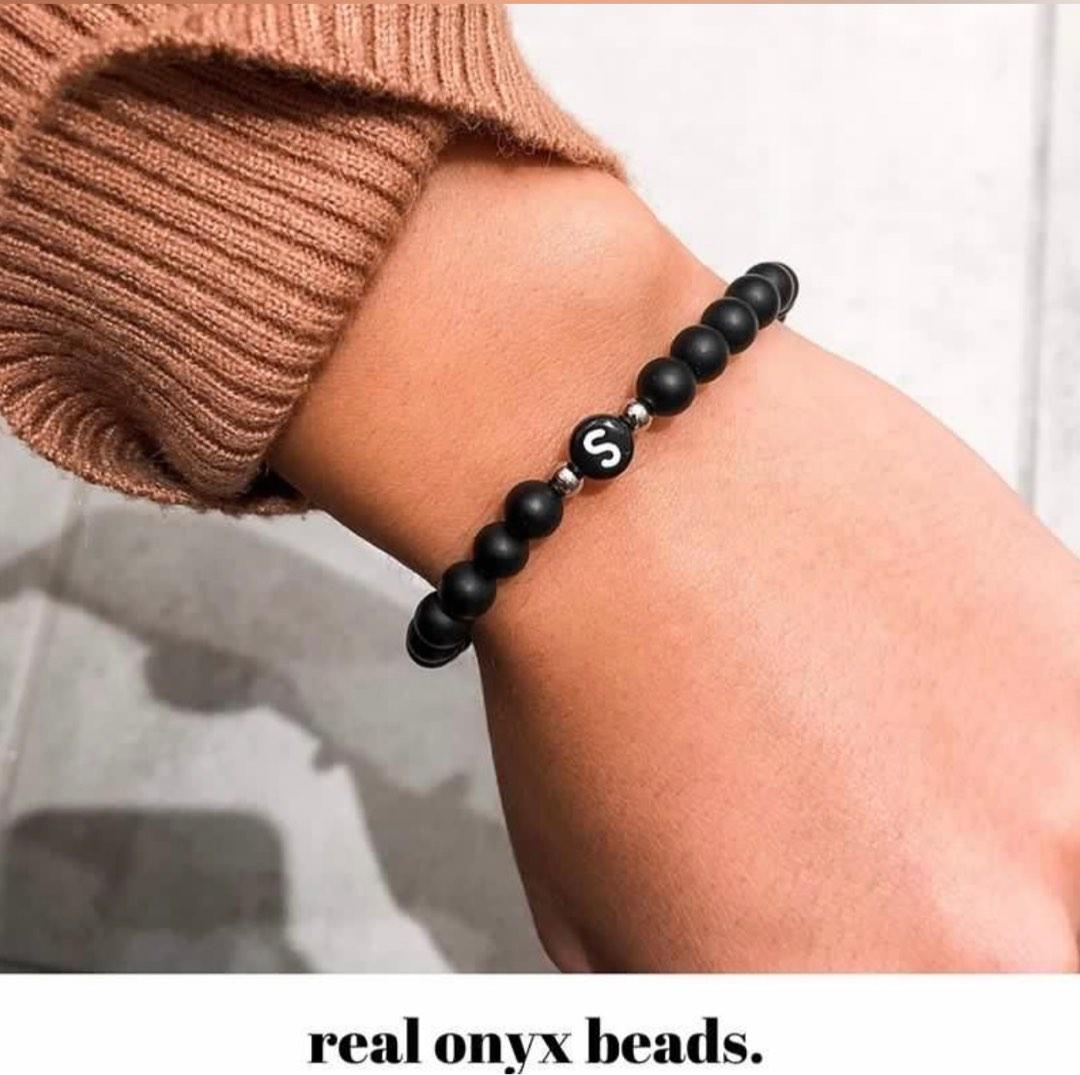 Trendy Stone Bracelet 26 letters Unisex Name Initial for Couples