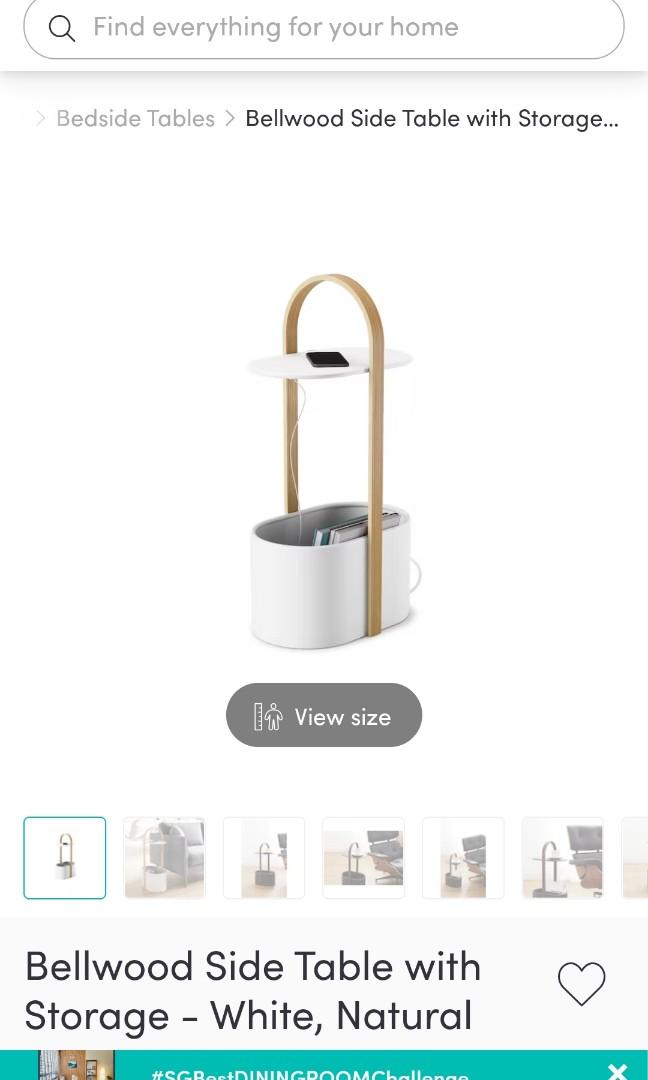 Umbra side table with storage, Furniture & Home Living, Kitchenware