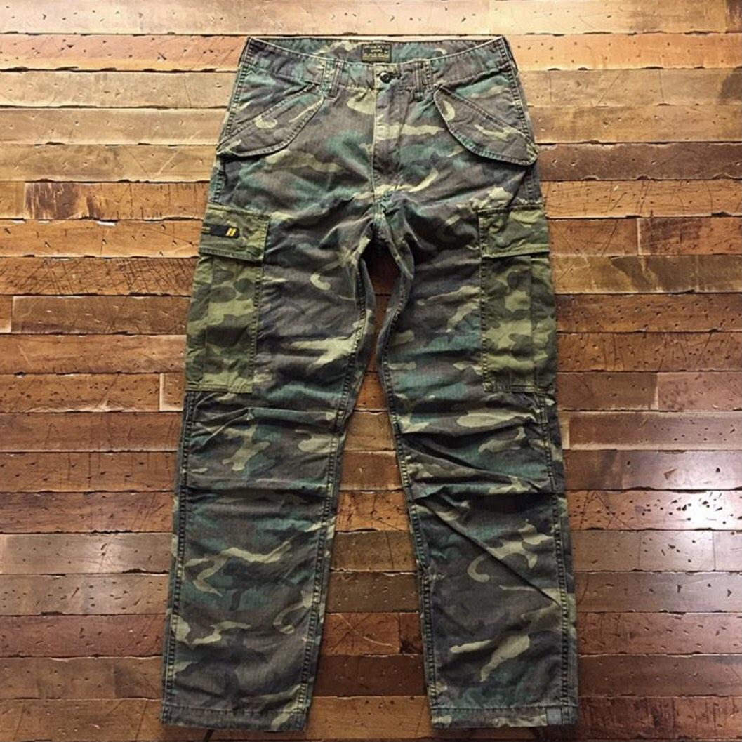 USED size S] Wtaps x A bathing Ape Jungle Stock Trousers Camo 1st 