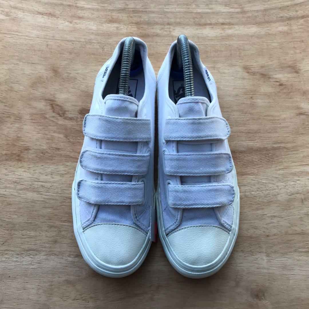 Vans Velcro Pris0n issue All White 7UK Men s Fashion Footwear
