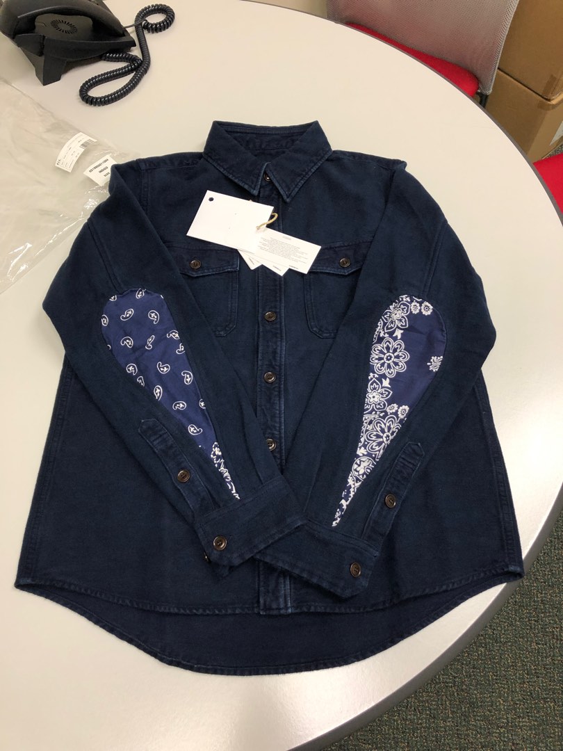 Visvim black elk flannel indigo, 男裝, 上身及套裝, 西裝- Carousell