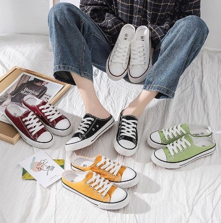 Canvas mules on sale shoes