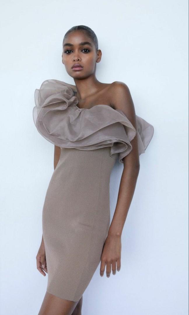 Zara knit organza dress clearance