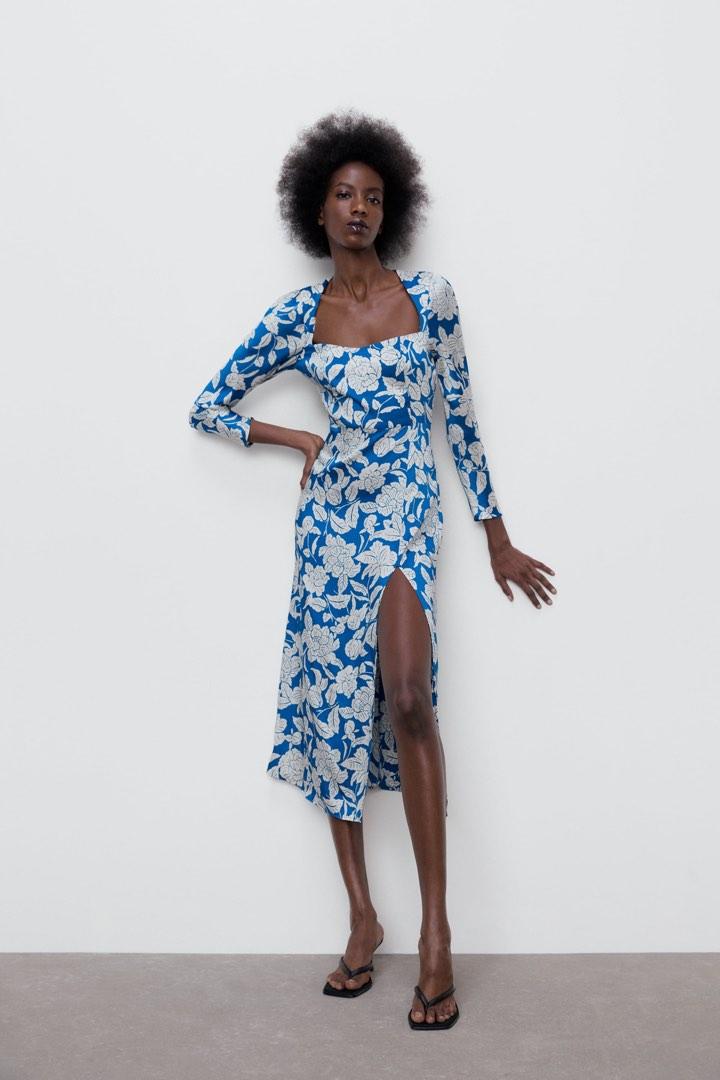Zara square neck dress store