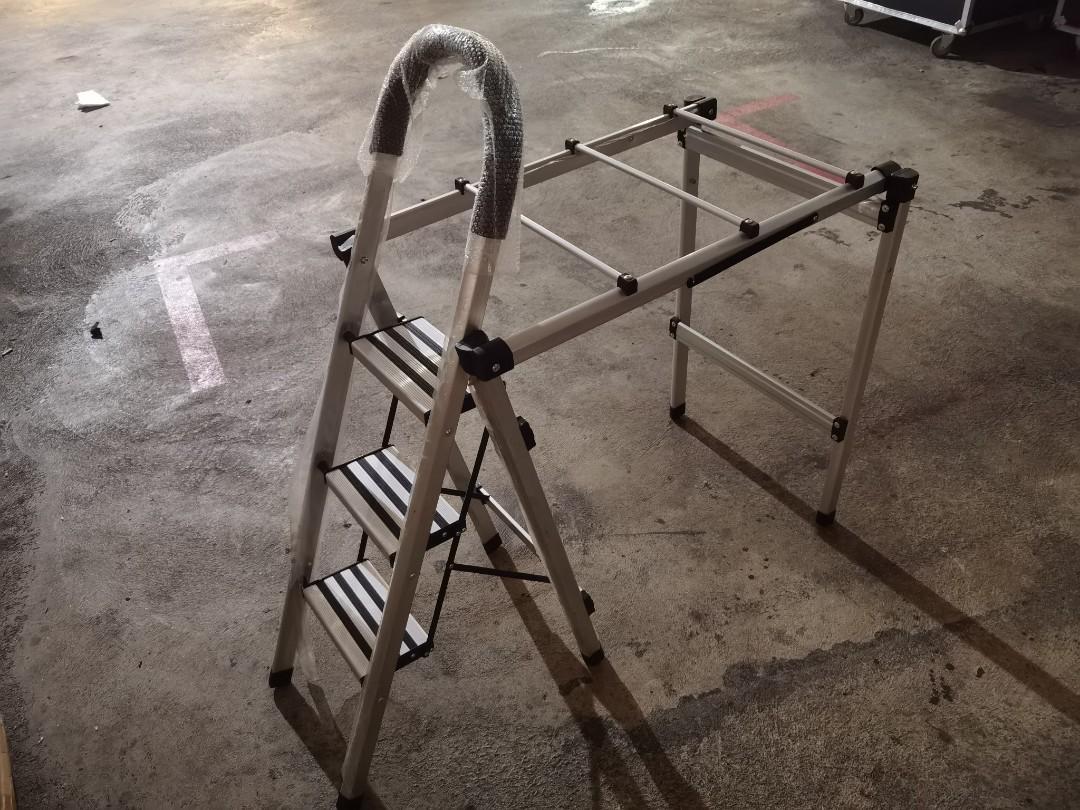 3 steps ladder with extended hanger, Furniture & Home Living, Home ...