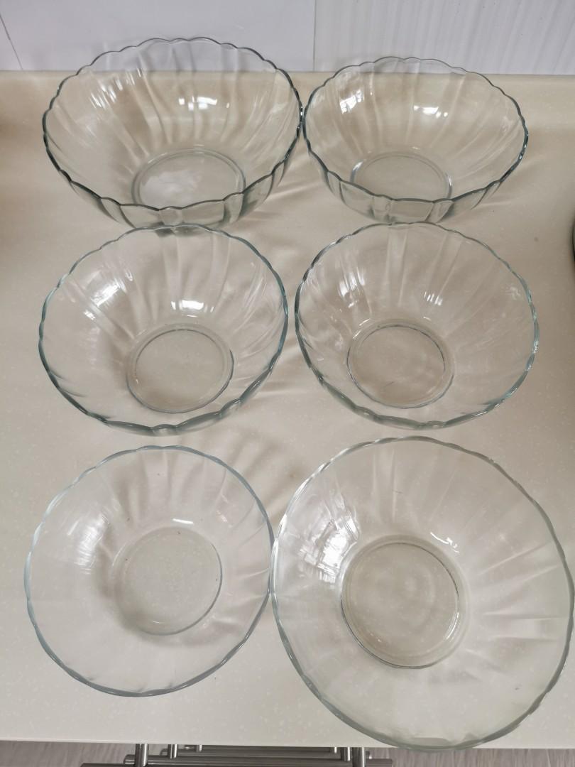 6pcs Of Vintage Clear Glass France Arcoroc France Salad Bowls All For 28 Furniture Home Living Kitchenware Tableware Other Kitchenware Tableware On Carousell