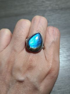 藍光 拉長石 大水滴 戒指 G17564240421136385110