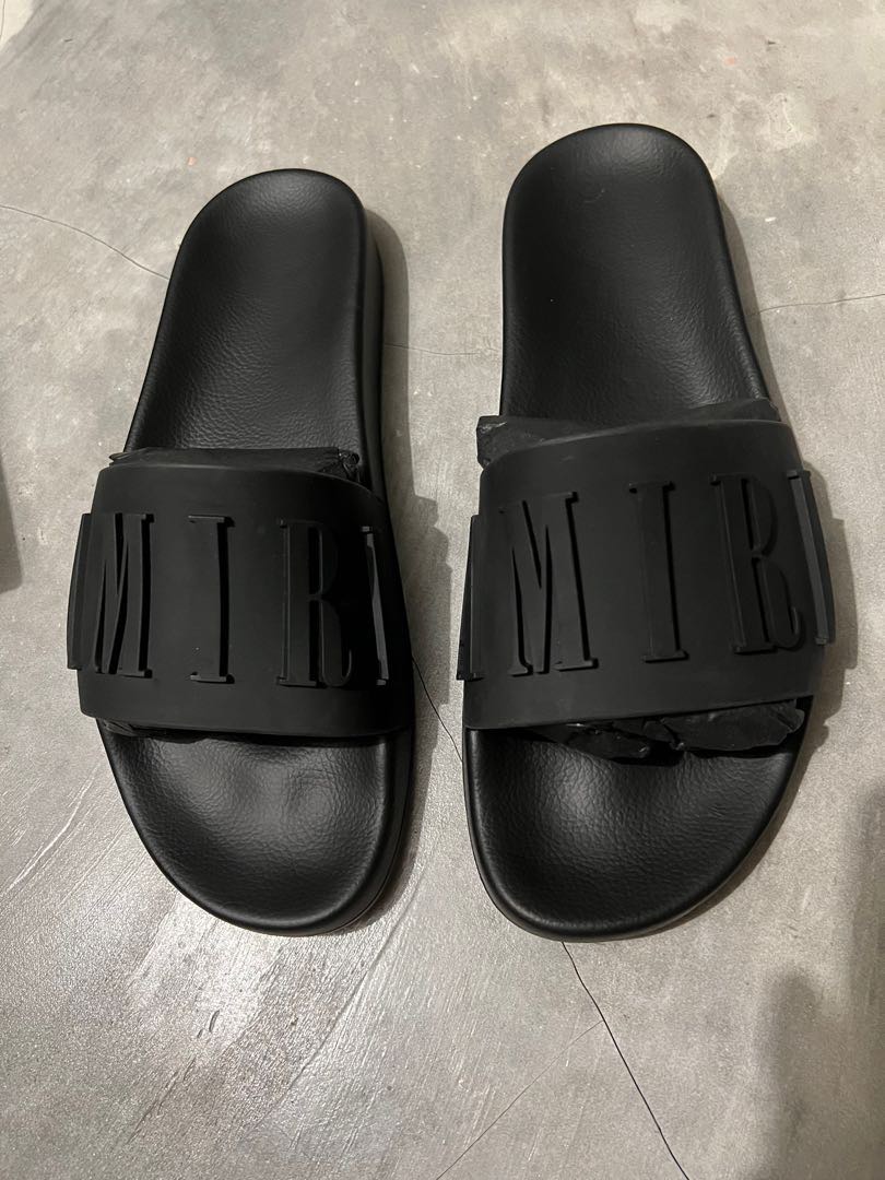 BNIB: Amiri Slides - Black, Men's Fashion, Footwear, Flipflops and Slides  on Carousell