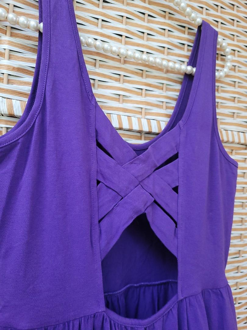 Purple fit and flare dress store