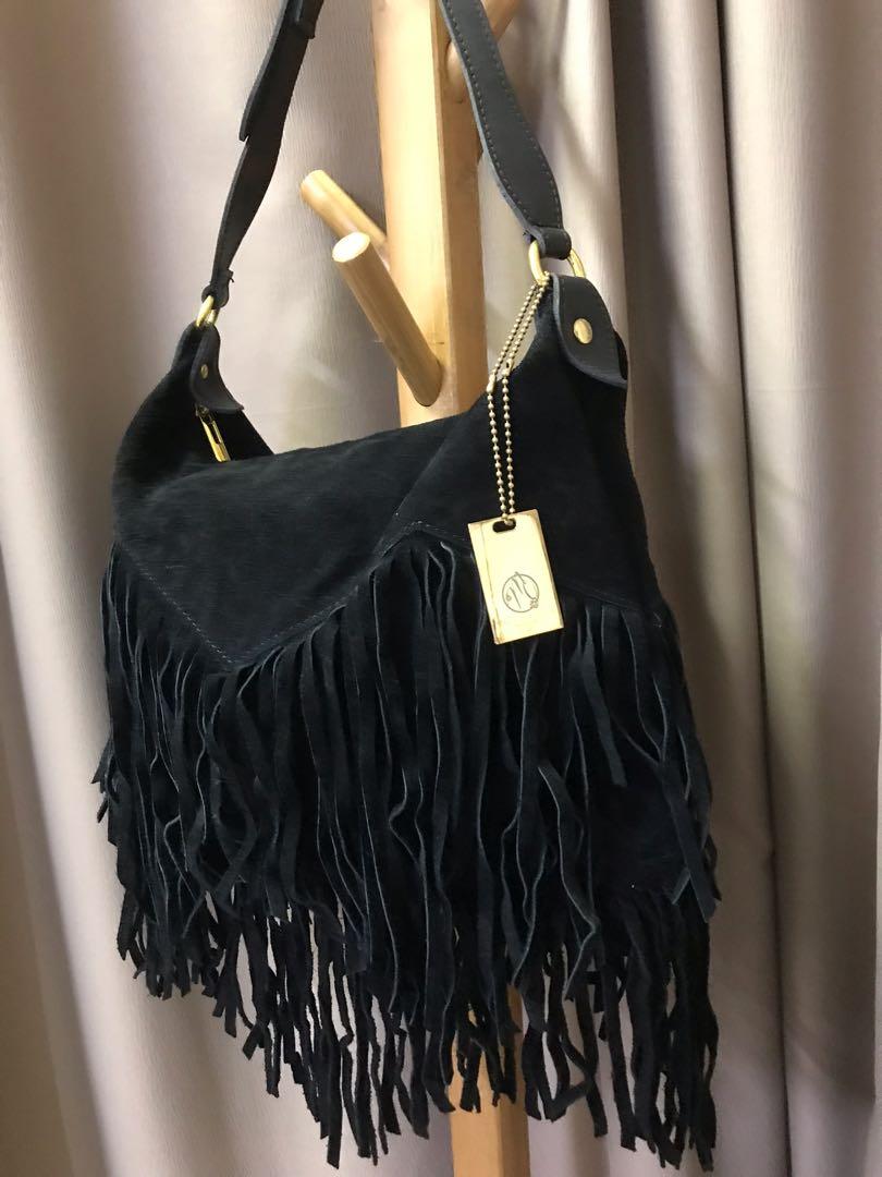 Black Fringe Bag - All Fashion Bags