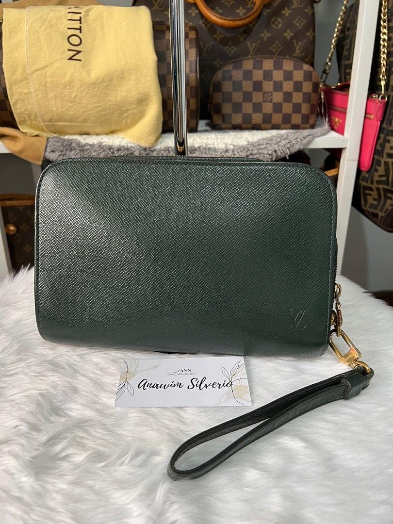 Louis Vuitton Taiga Clutch Bag in Green, Luxury, Bags & Wallets on Carousell